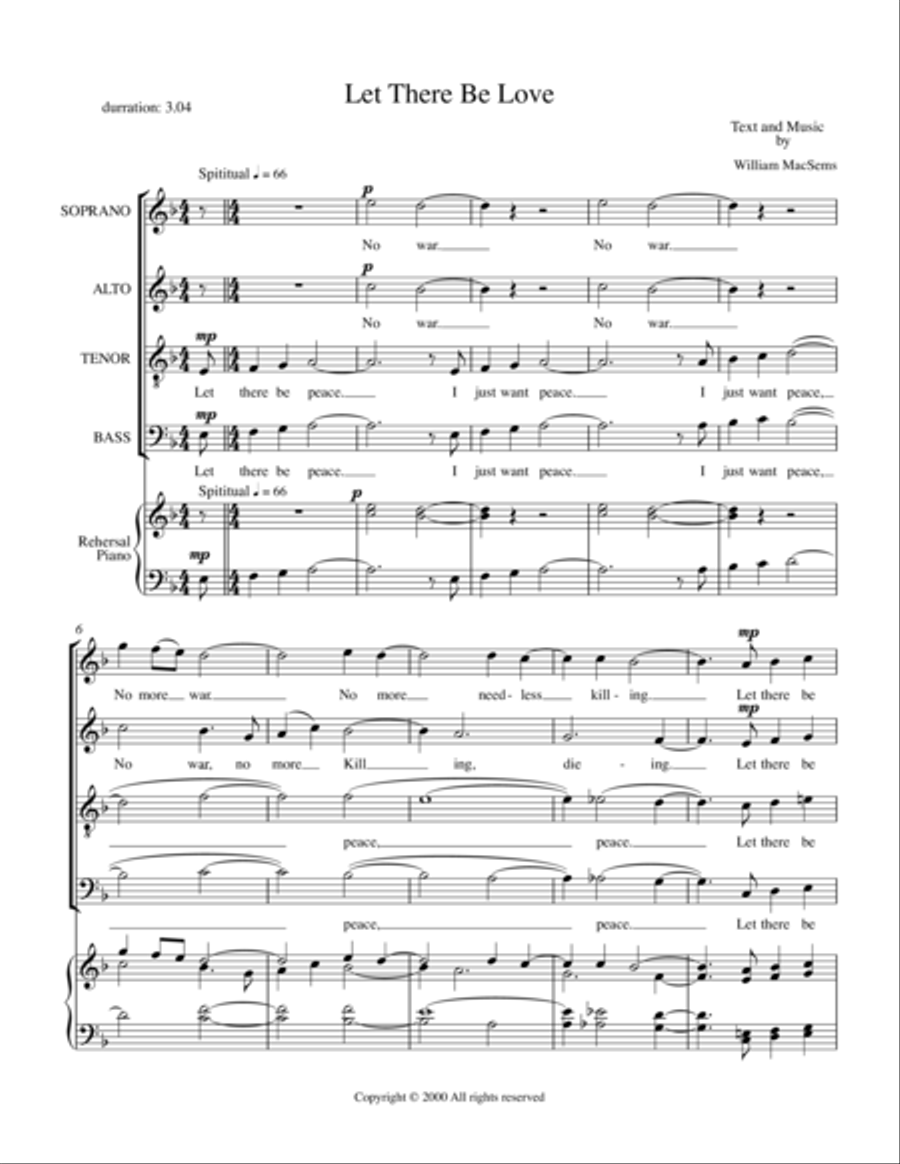 Let There Be Love A Cappella scores gallery preview page 1