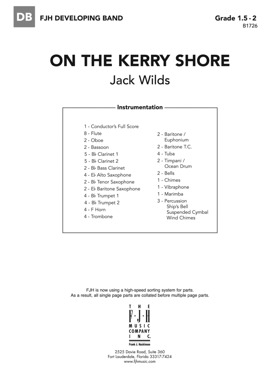 On the Kerry Shore: Score Concert Band scores gallery preview page 1