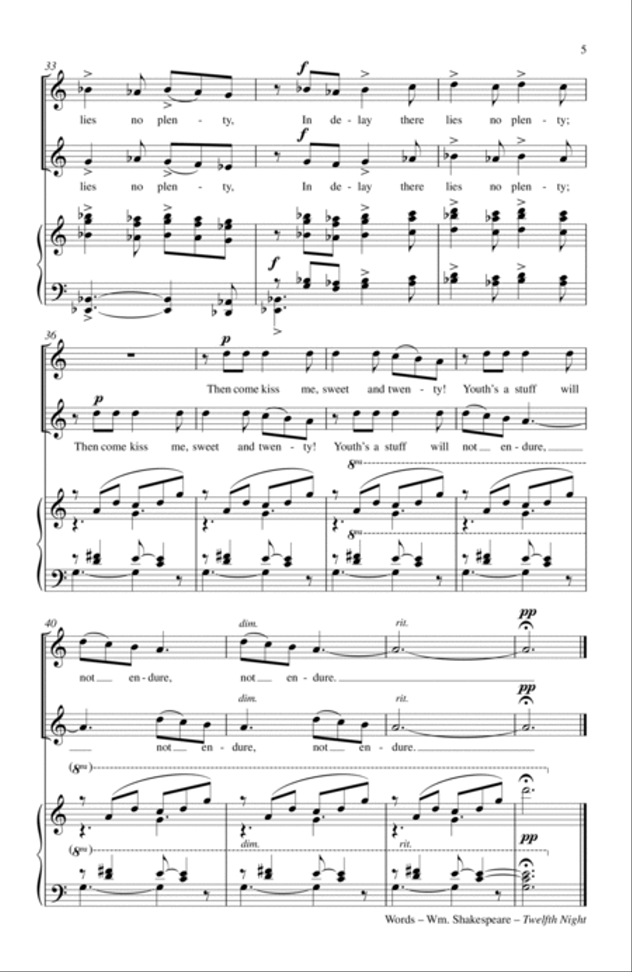 Three Madrigals 2-Part scores gallery preview page 4