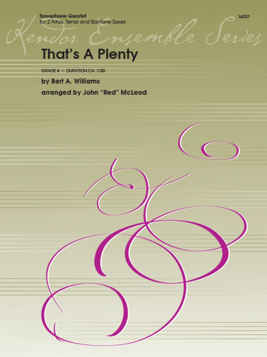 That's A Plenty Saxophone Quartet scores gallery preview page 1