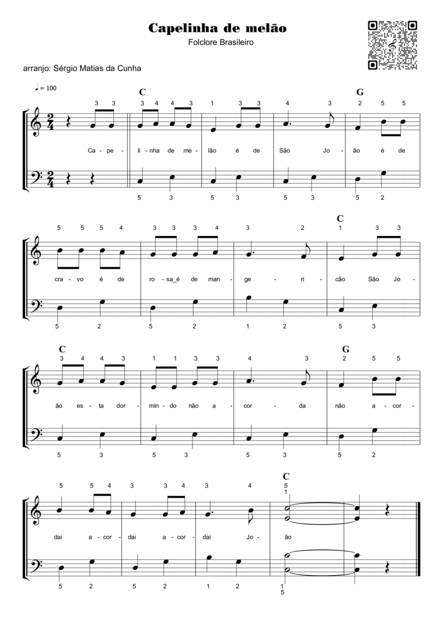 Capelinha de melão - fase3 Piano Method scores gallery preview page 1