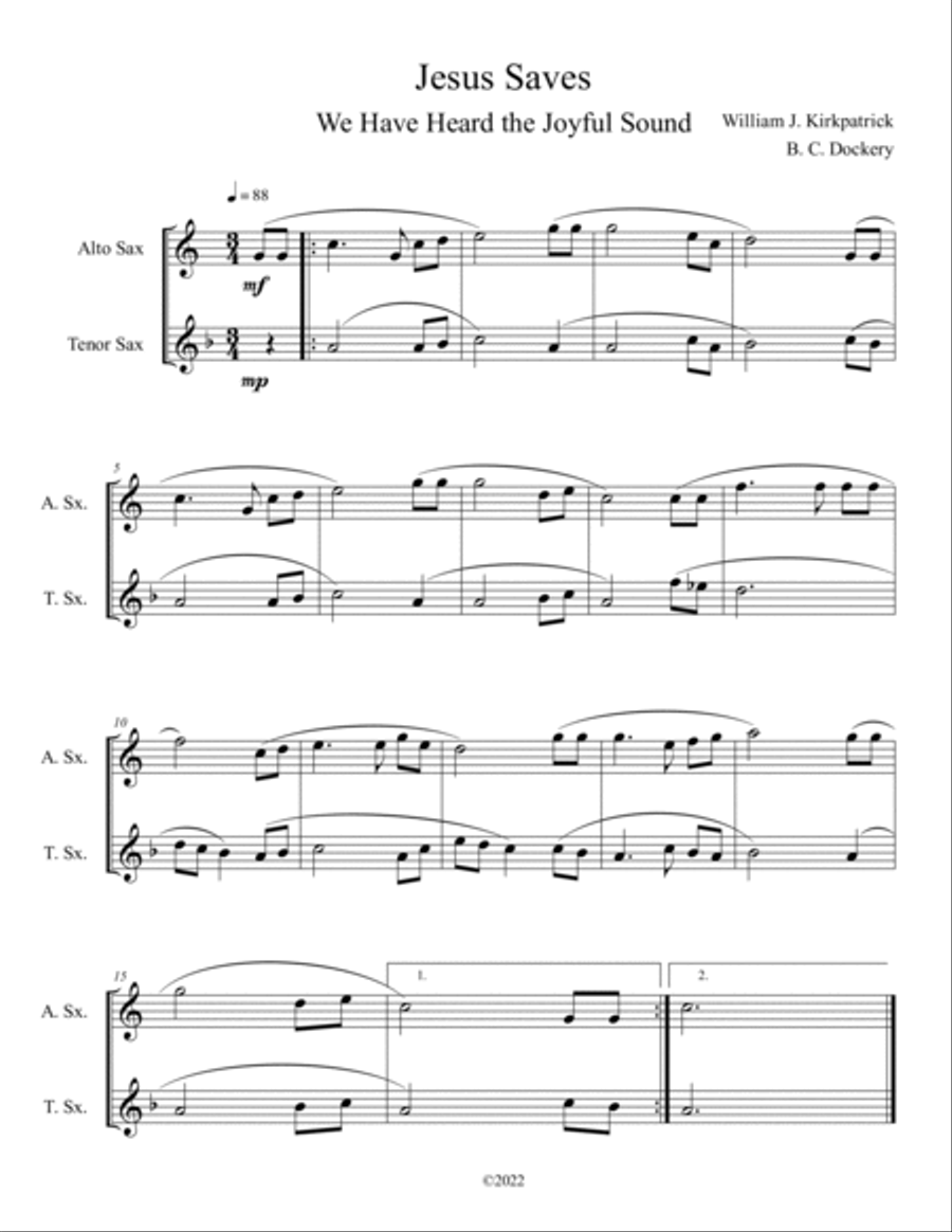 10 Easter Duets for Alto and Tenor Sax - Volume 2 Woodwind Duet scores gallery preview page 6