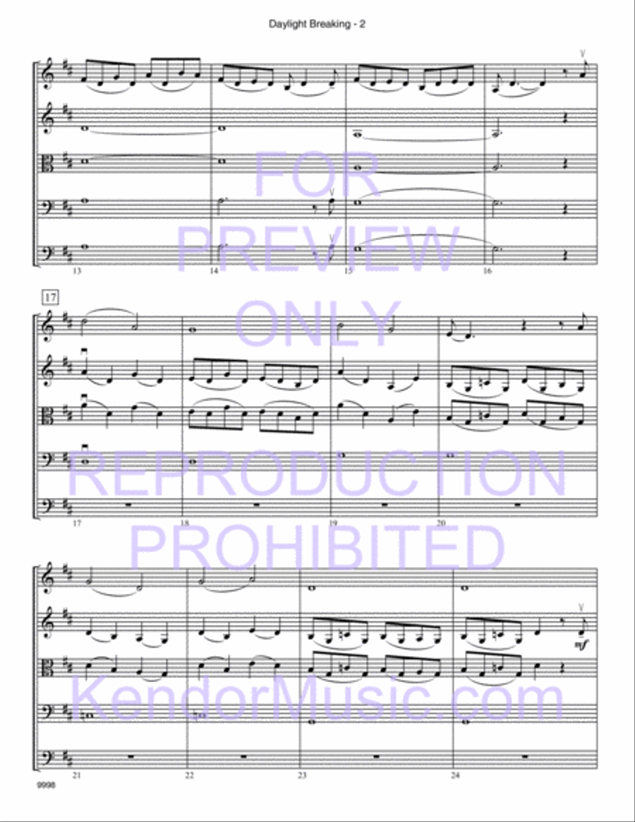 Daylight Breaking by Deborah Baker Monday String Orchestra - Sheet Music page 3