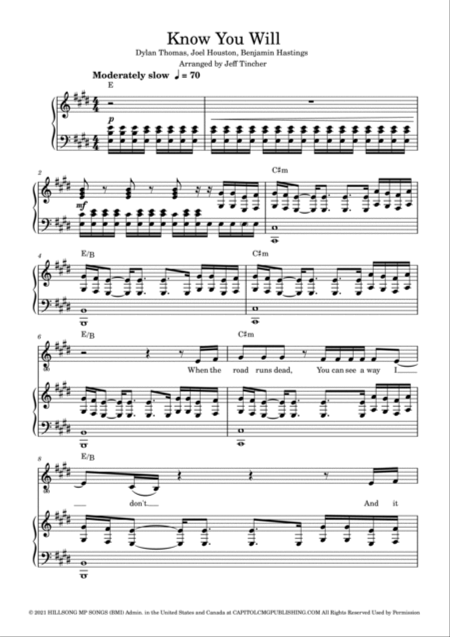 Know You Will Know You Will Piano, Vocal, Guitar scores gallery preview page 2
