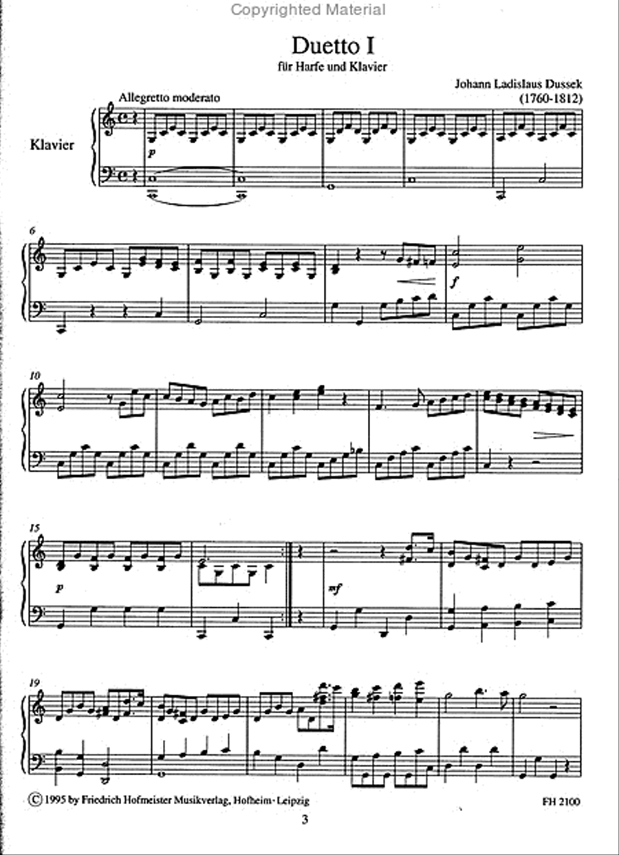 Zwei Duetti Harp scores gallery preview page 2
