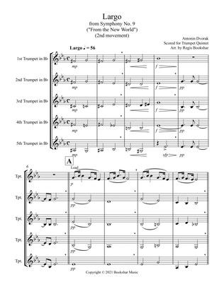 Largo (from "Symphony No. 9") ("From the New World") (Db) (Trumpet Quintet)