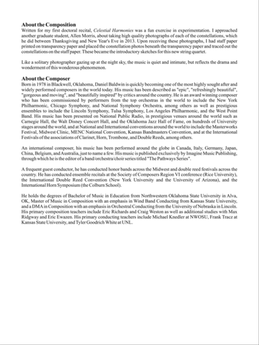 Celestial Harmonies String Quartet scores gallery preview page 2