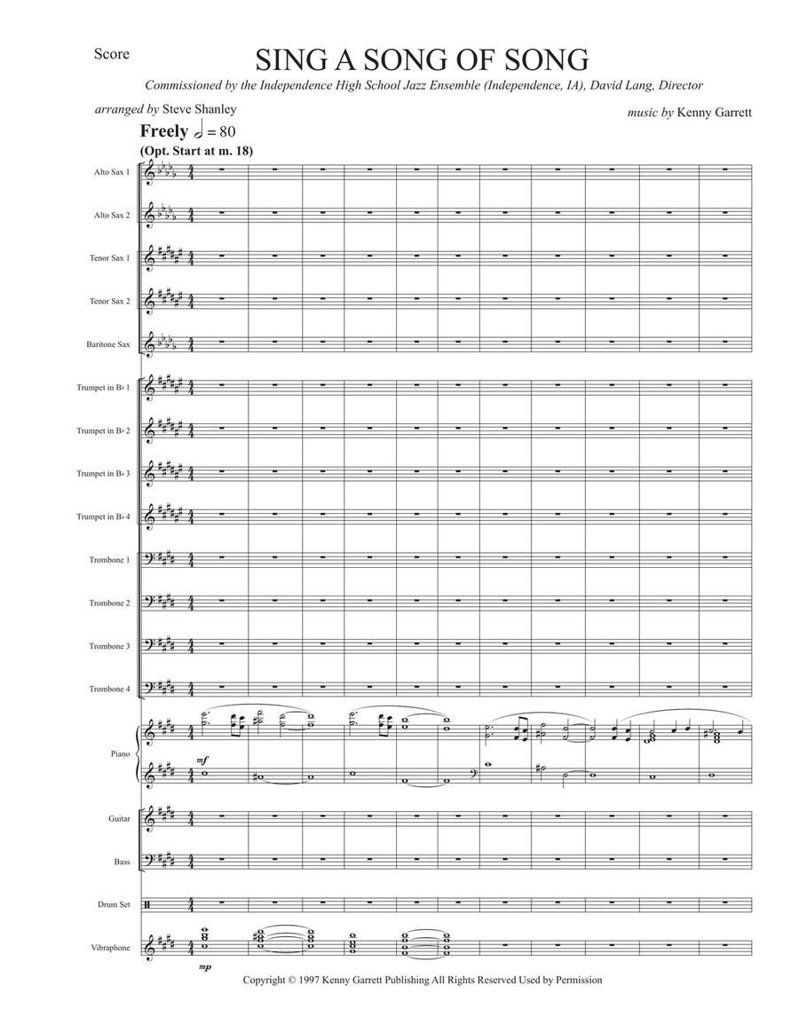 Sing A Song Of Song Jazz Ensemble scores gallery preview page 1