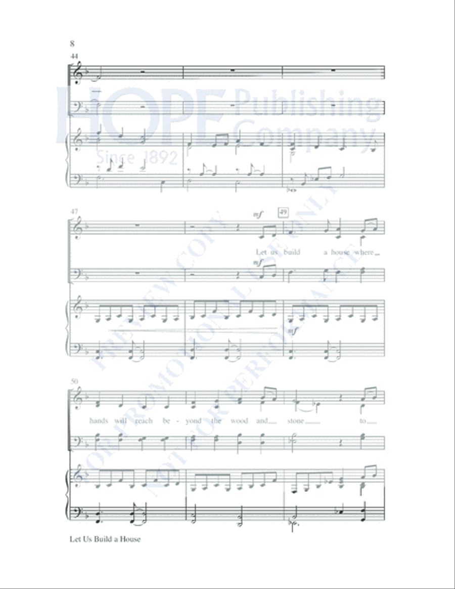 Let Us Build A House (All Are Welcome) 4-Part scores gallery preview page 9