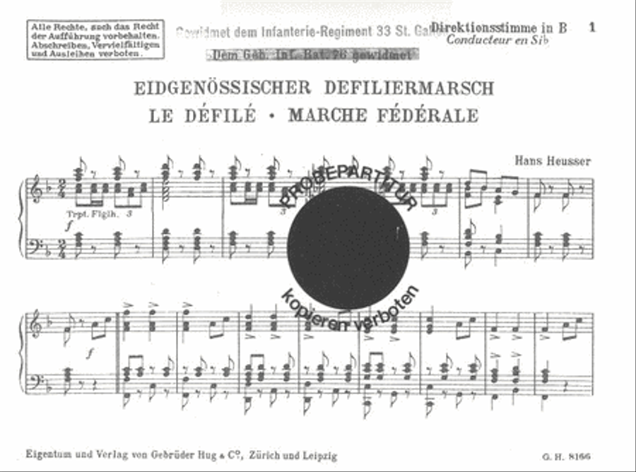 Eidgen Defiliermarsch Set of Parts scores gallery preview page 1