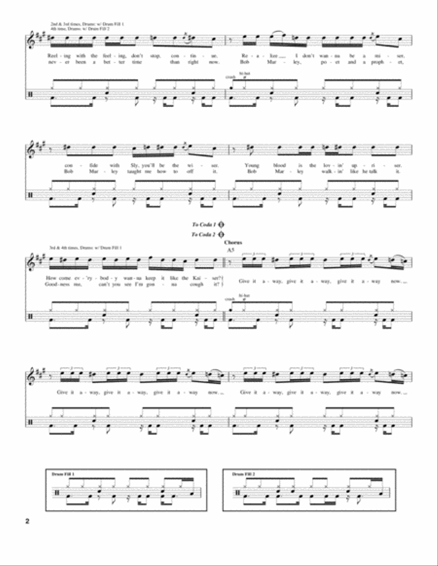 Give It Away Give It Away Drum Set scores gallery preview page 2