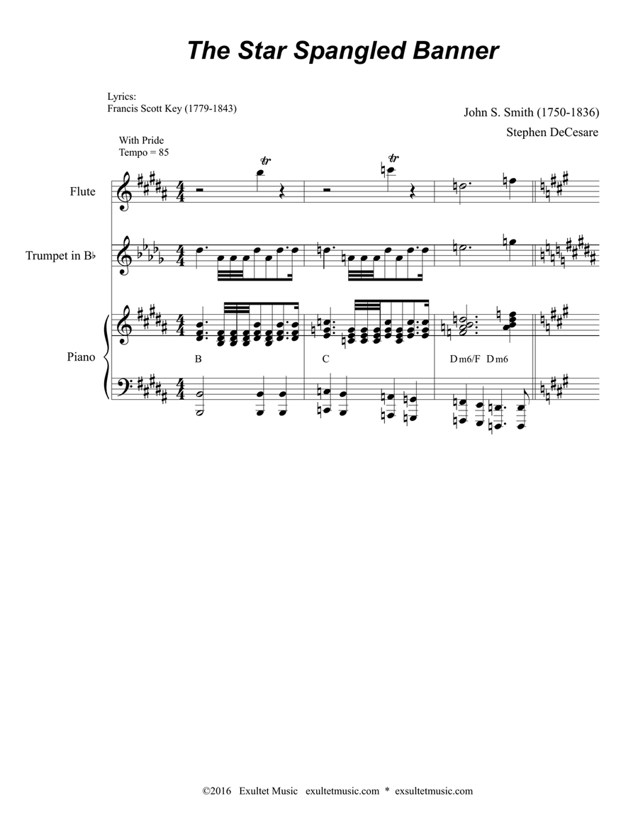 The Star Spangled Banner (Duet for Soprano and Tenor Solo) Tenor Voice scores gallery preview page 2