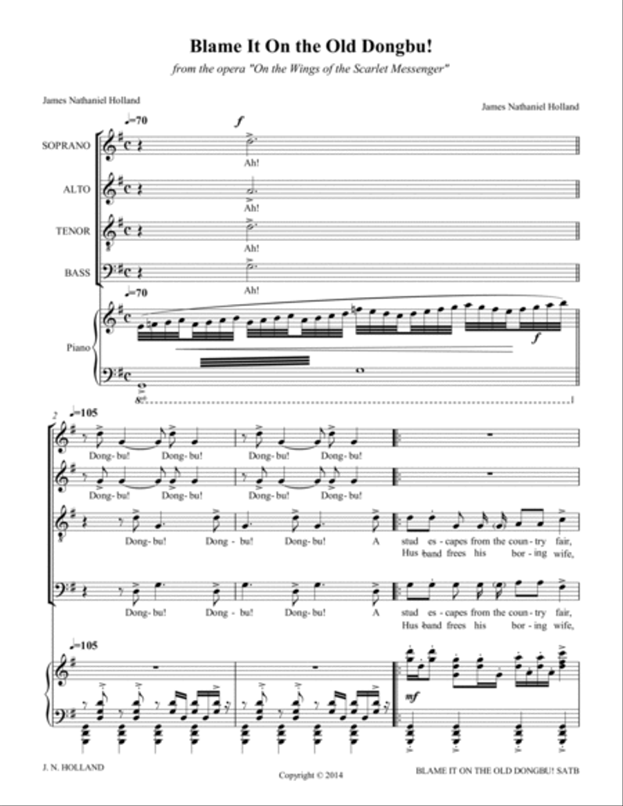 Blame it on the Old Dongbu! for SATB Chorus 4-Part scores gallery preview page 3