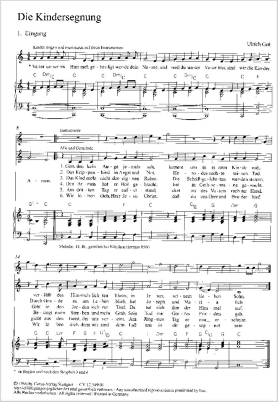Die Kindersegnung Die Kindersegnung Children's Choir scores gallery preview page 2