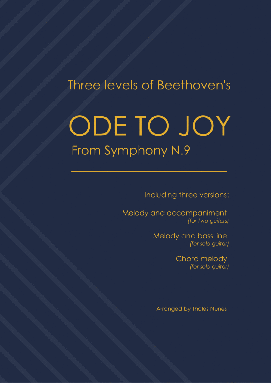 Three levels of Ode to Joy - Guitar w/ TAB Acoustic Guitar scores gallery preview page 1