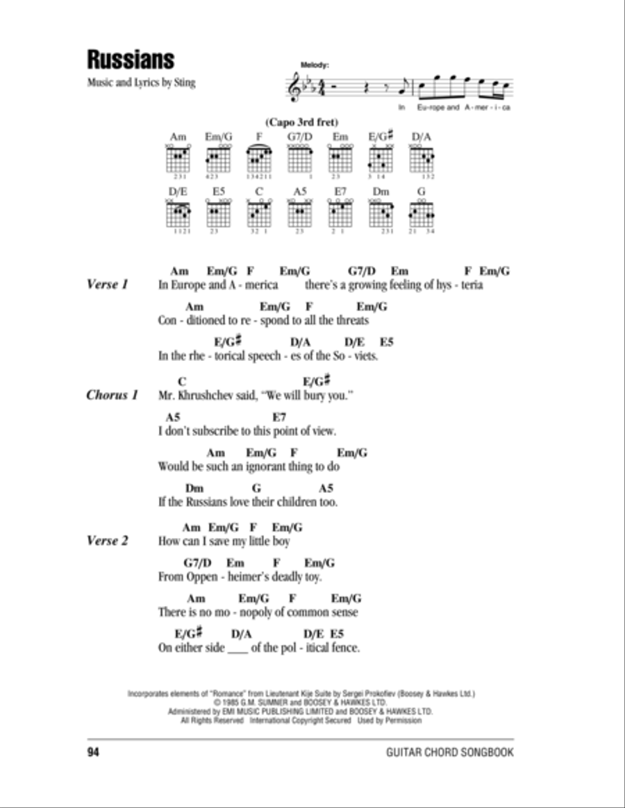 Russians Acoustic Guitar scores gallery preview page 1