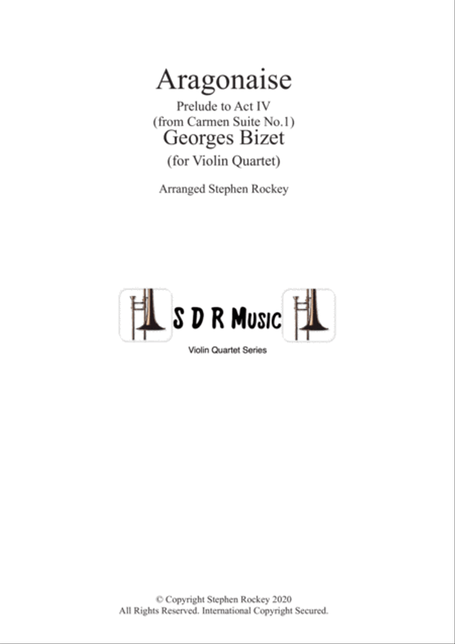 Aragonaise from Carmen for Violin Quartet Violin Solo scores gallery preview page 1