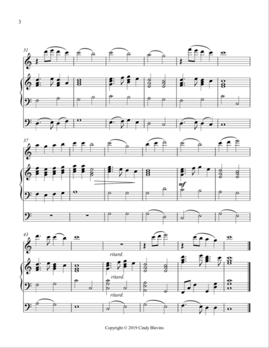 In the Bleak Midwinter, for Piano, Flute and Cello Flute scores gallery preview page 4