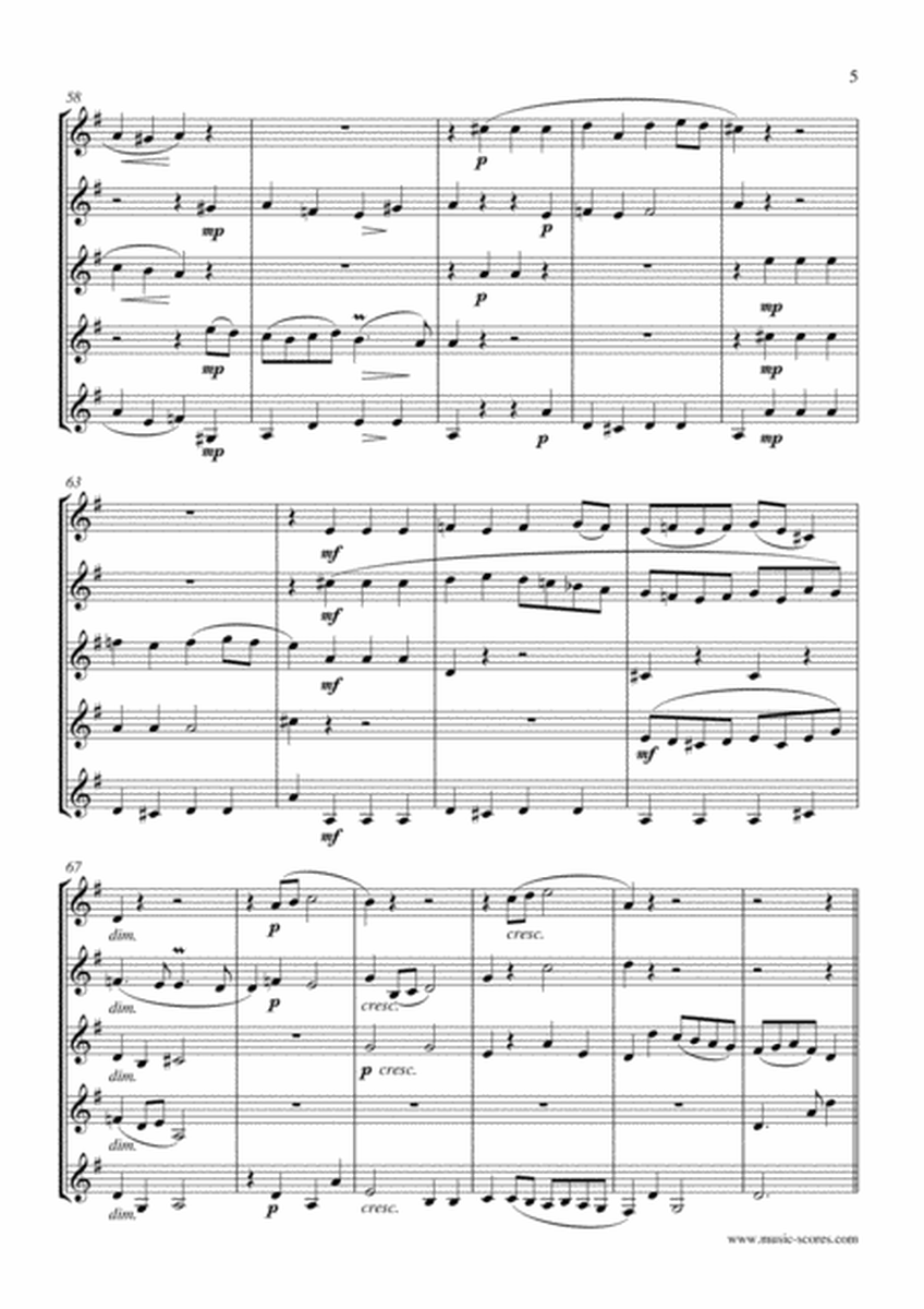 Rondeau - Bridal Fanfare - Trumpet Quintet - Concert F major image number null