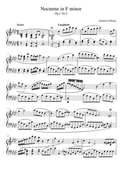 Nocturne in f minor, op.3, no.2