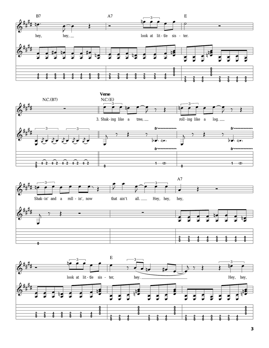 Look At Little Sister Acoustic Guitar scores gallery preview page 3