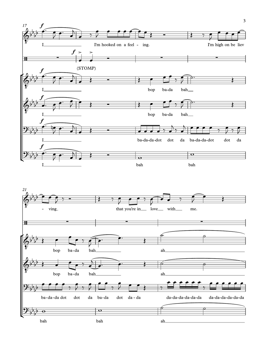 Hooked On A Feeling TTBB scores gallery preview page 3
