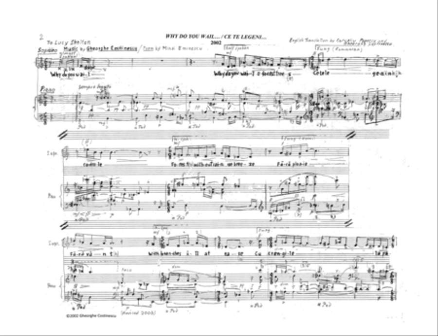 [Costinescu] Why do you Wail.../Ce te legeni Soprano Voice scores gallery preview page 6