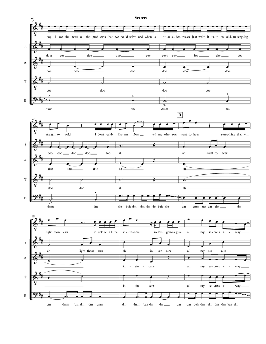 Secrets Secrets 4-Part scores gallery preview page 4