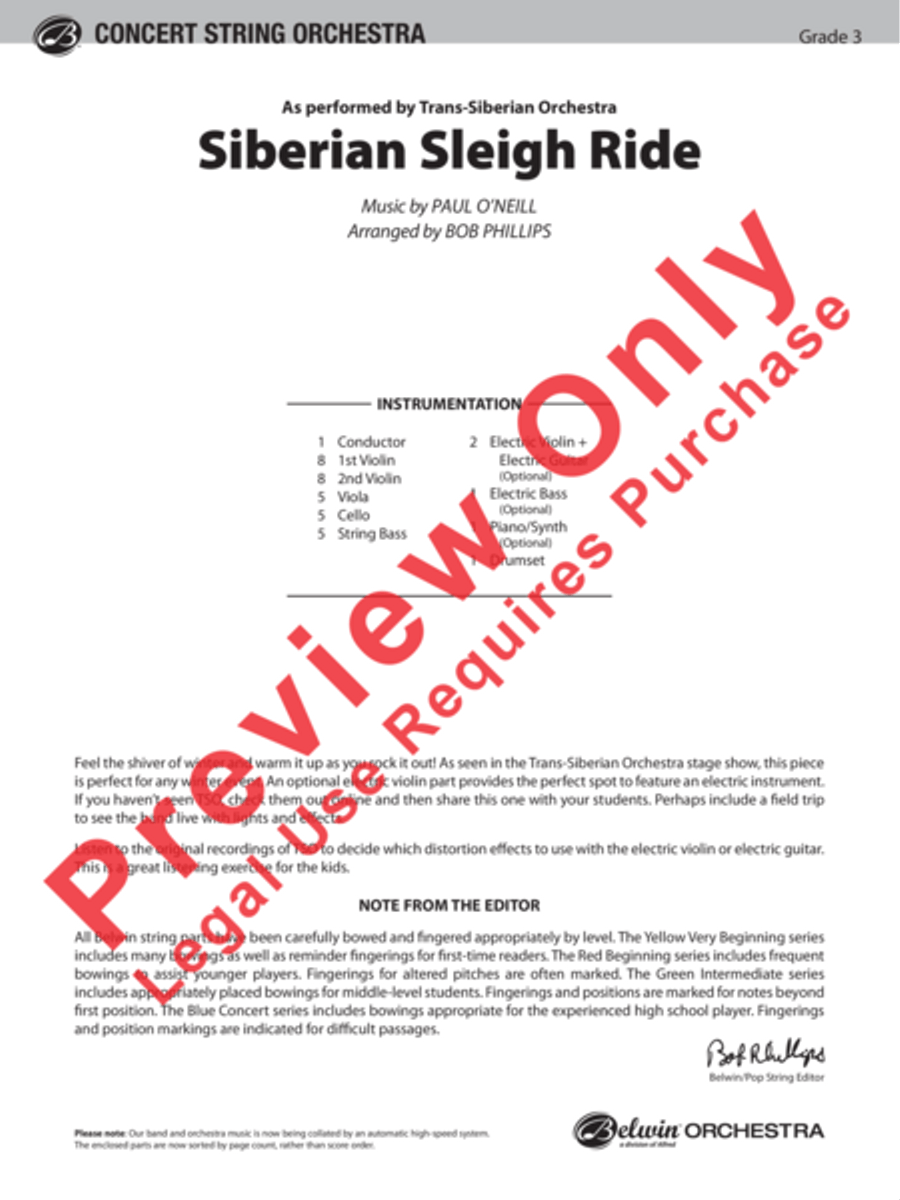 Siberian Sleigh Ride Siberian Sleigh Ride String Orchestra scores gallery preview page 2