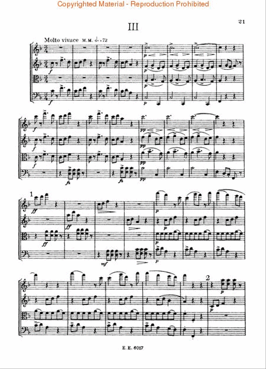 String Quartet in F Major, Op. 96 “American” String Quartet scores gallery preview page 3