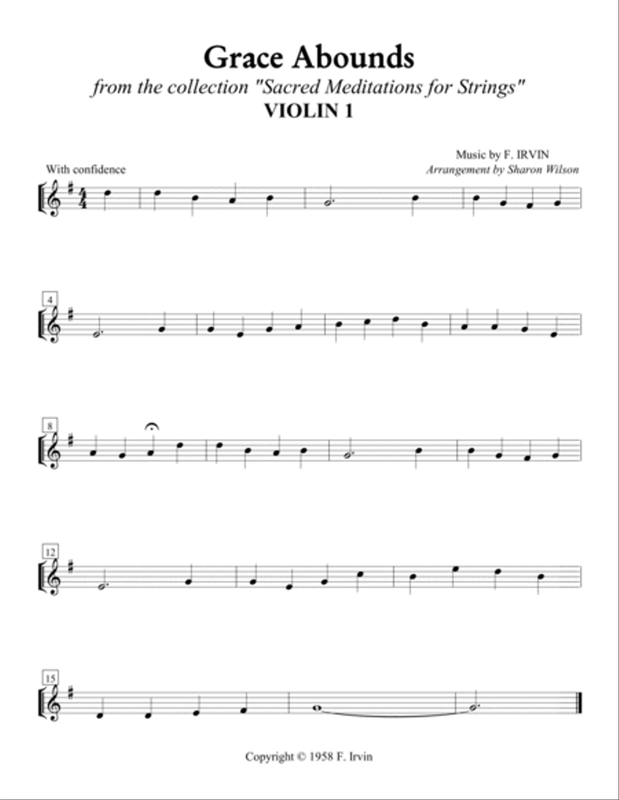 Grace Abounds (Easy String Quartet) String Quartet scores gallery preview page 3