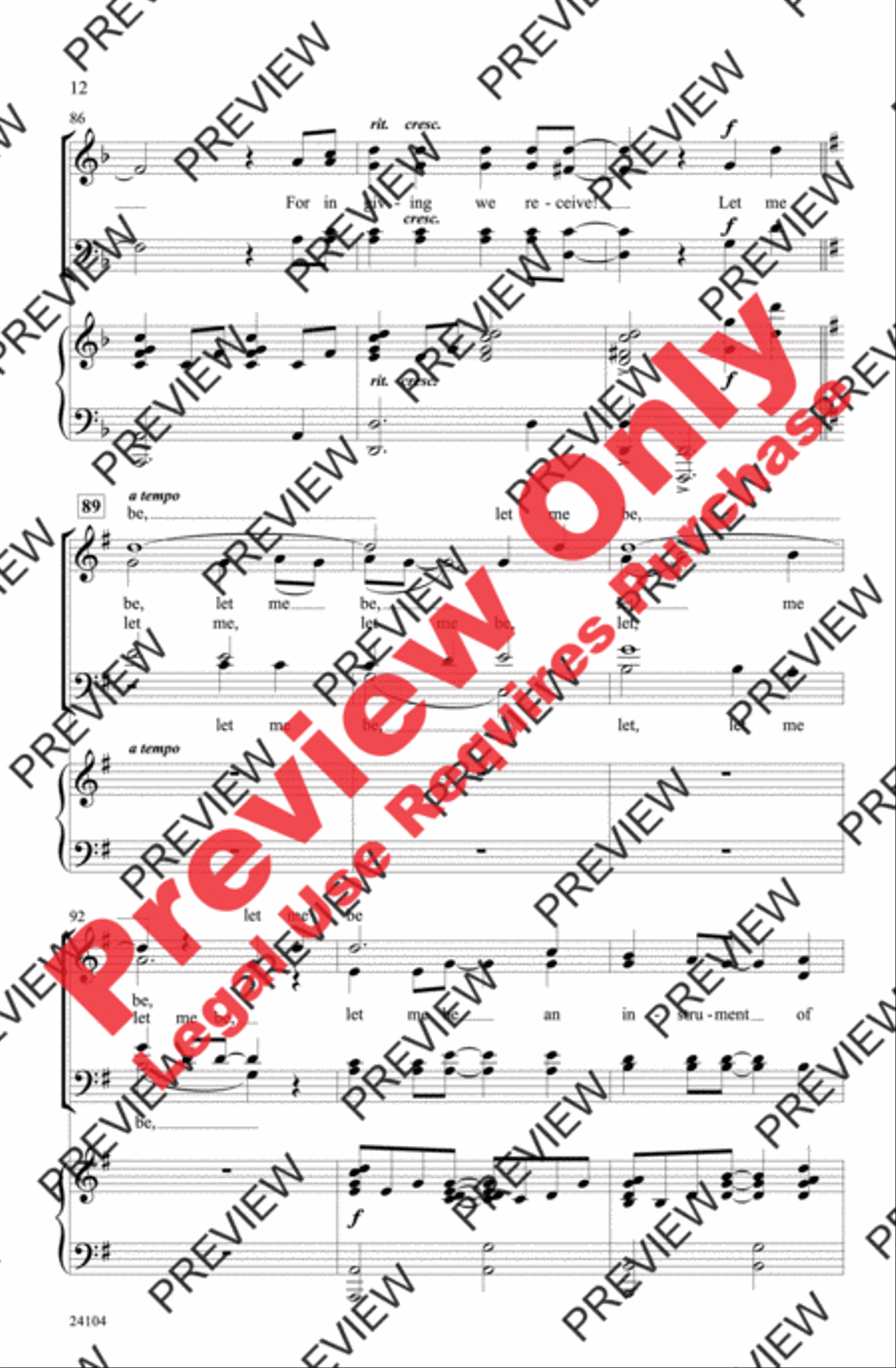 Instrument of Peace Instrument of Peace 4-Part scores gallery preview page 11