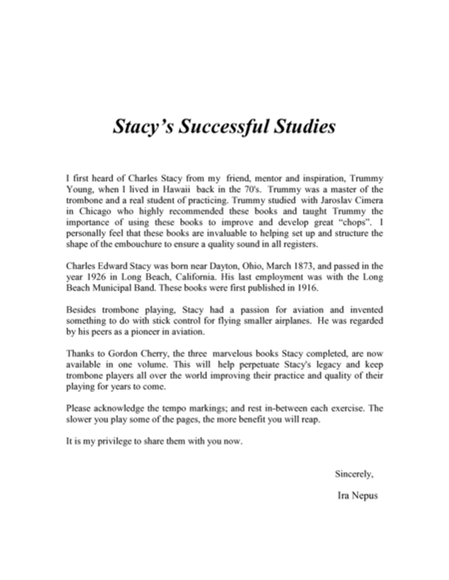 Stacy’s Successful Studies for Trombone