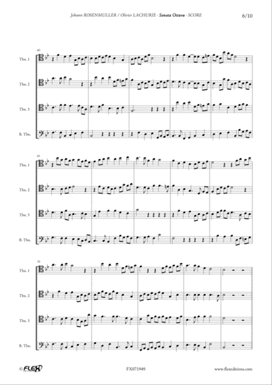 Sonata Ottava Trombone Quartet scores gallery preview page 6