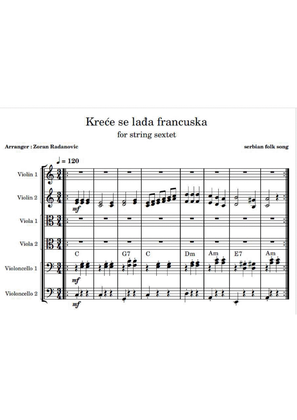 Book cover for Kreće se lađa francuska - for string sextet