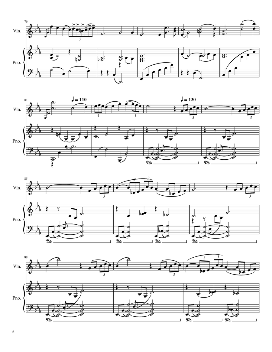 Chopin - Ballade No.1 in G minor, Op. 23 - For Violin and Piano (Arr.Ysaÿe) Violin Solo scores gallery preview page 6