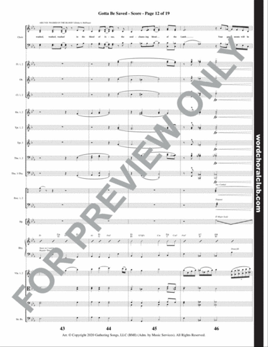 Southern Gospel Sounds - Orchestration Set of Parts scores gallery preview page 13