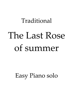 The Last Rose of Summer - Beginners piano solo