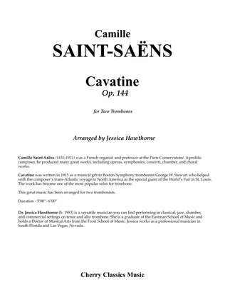 Book cover for Cavatine, Op. 144 for Two Trombones