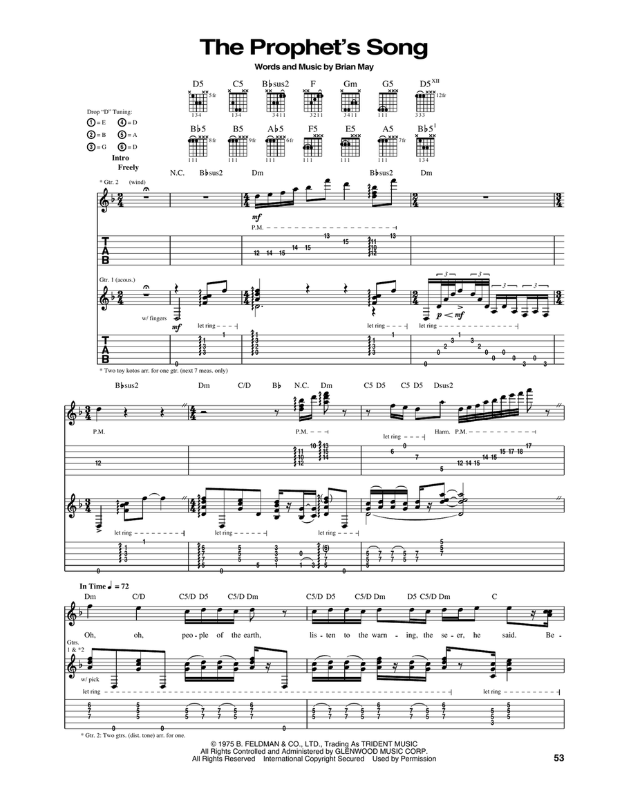 The Prophet's Song The Prophet's Song Acoustic Guitar scores gallery preview page 1