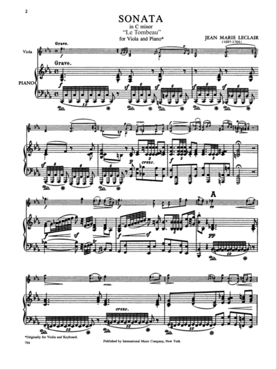 Sonata In C Minor Le Tombeau Violin Solo scores gallery preview page 2
