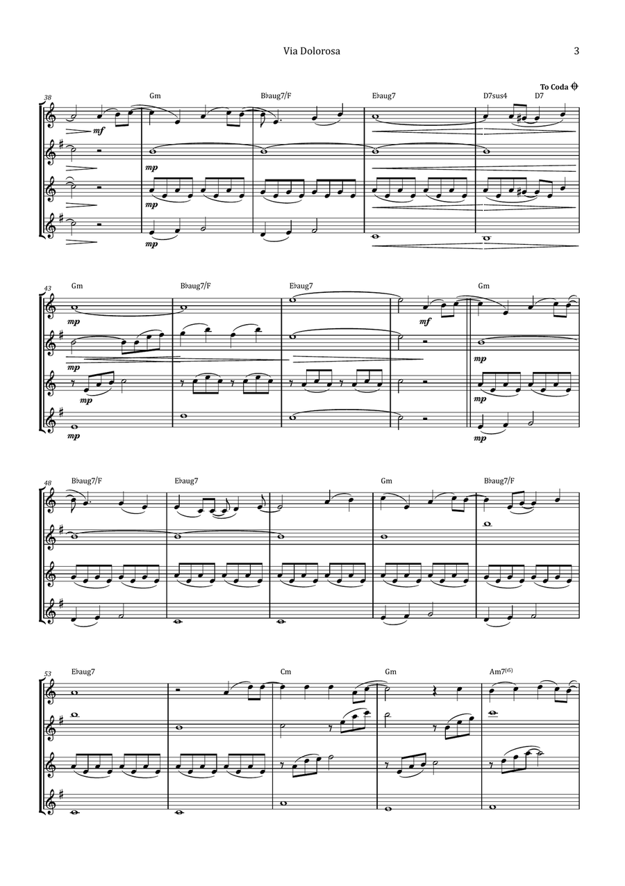 Via Dolorosa Saxophone Quartet scores gallery preview page 3