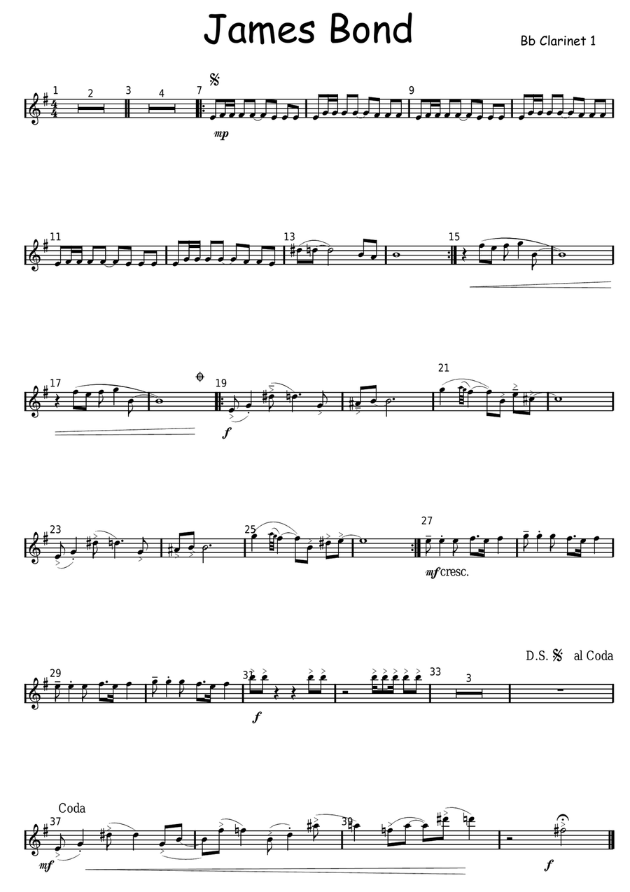 James Bond Theme Woodwind Ensemble scores gallery preview page 1