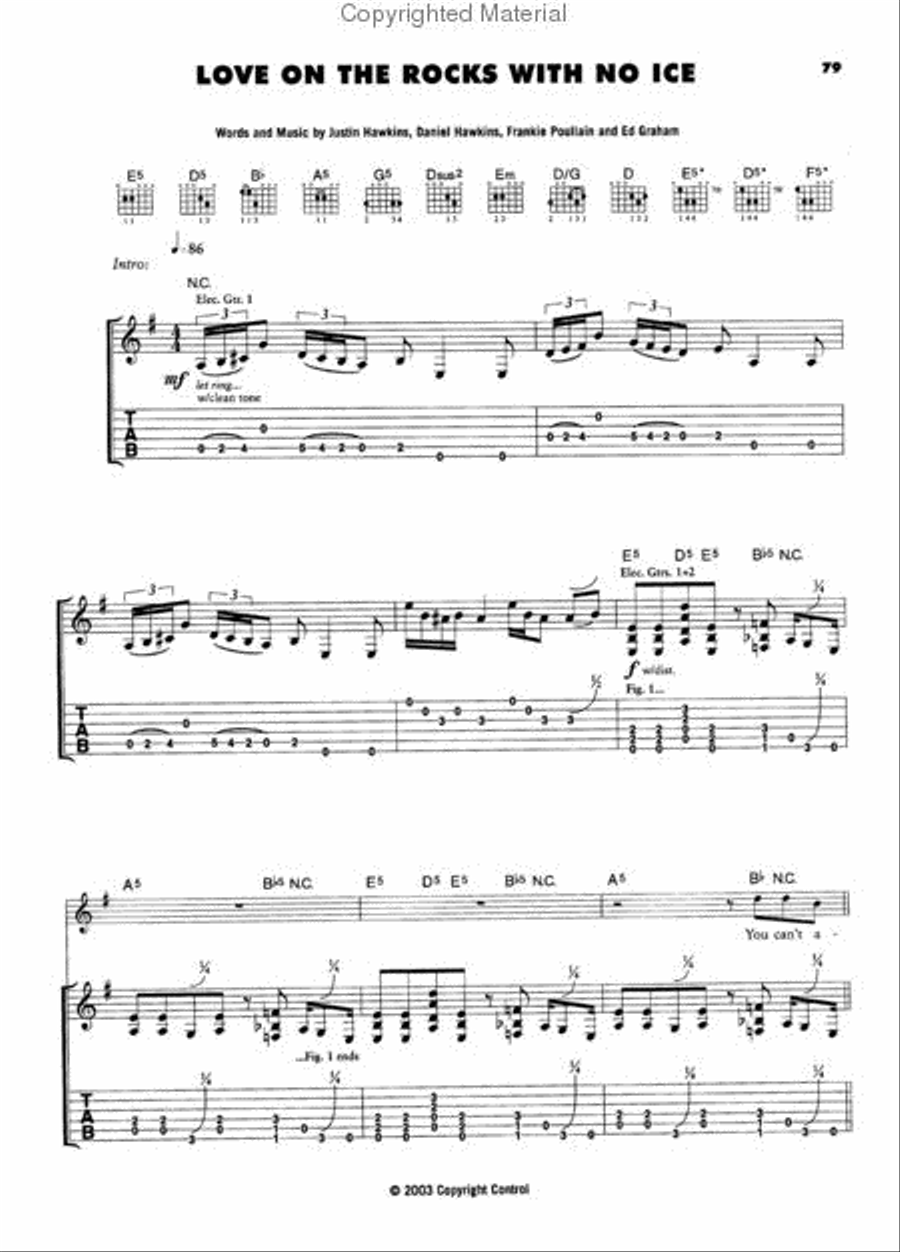 Permission To Land Guitar Tablature scores gallery preview page 3