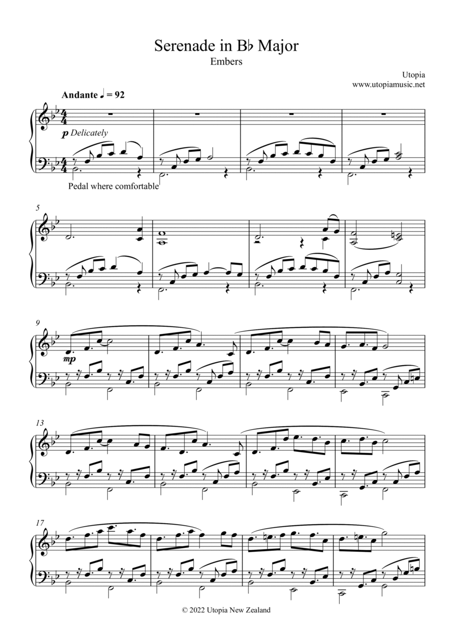 Embers Embers Piano Solo scores gallery preview page 1
