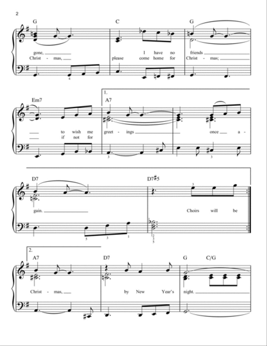 Please Come Home For Christmas Easy Piano scores gallery preview page 2