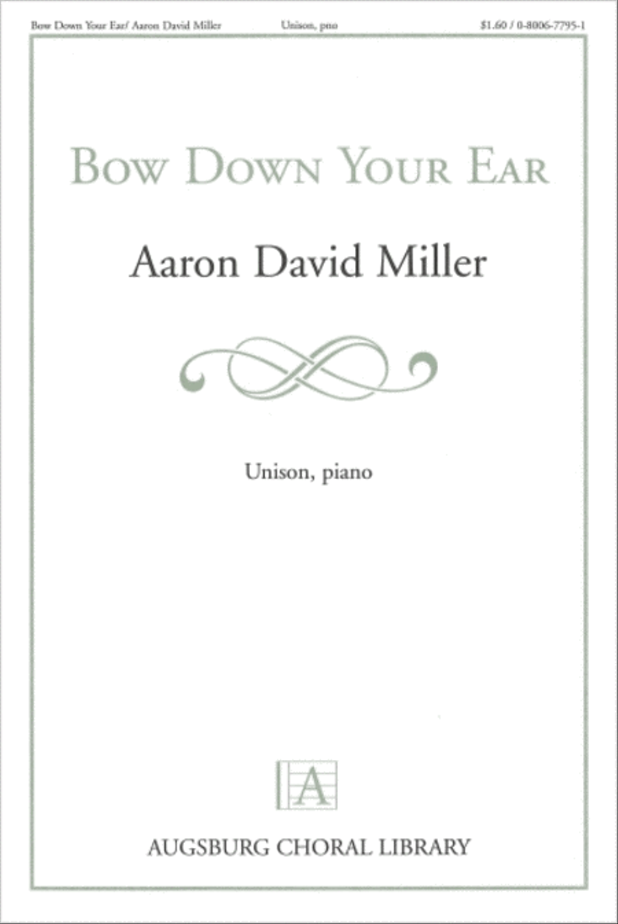 Bow Down Your Ear Unison Choir scores gallery preview page 1