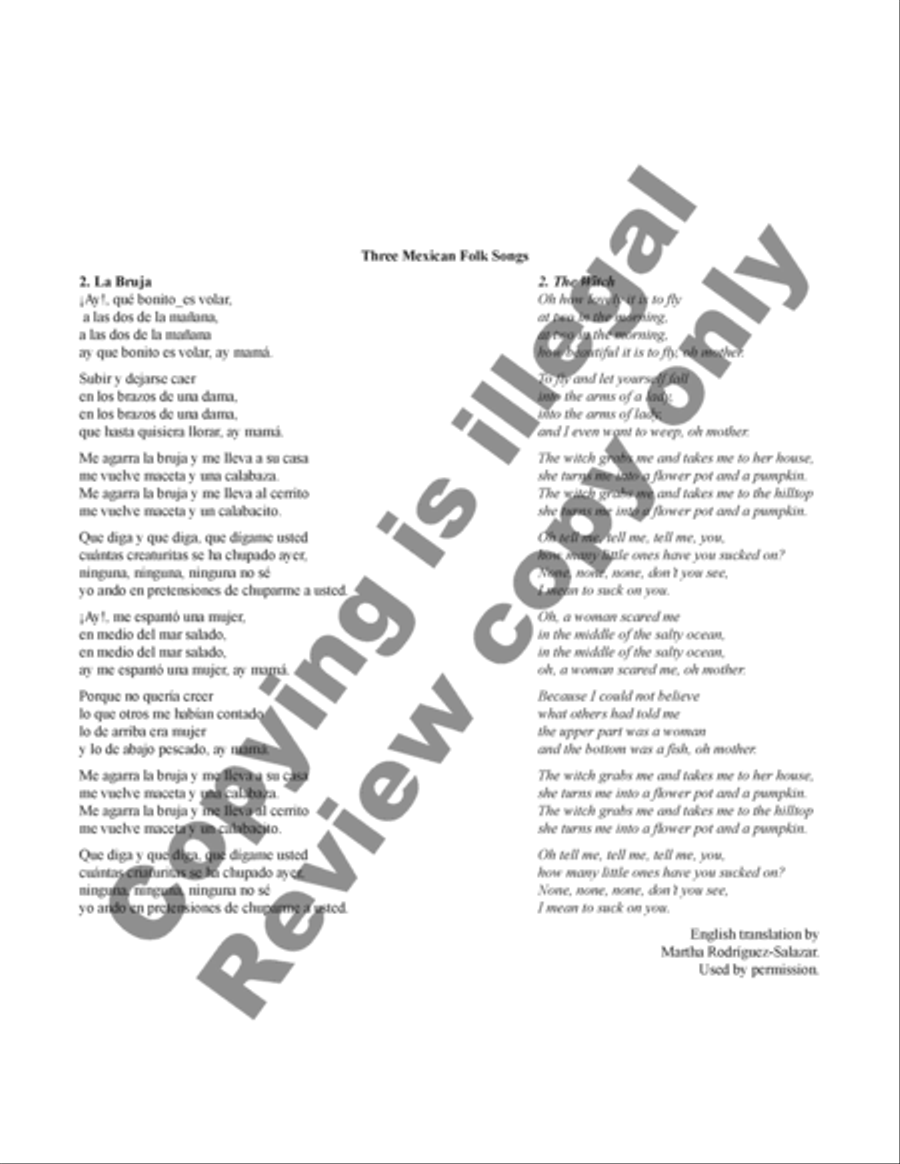 Three Mexican Folk Songs: 2. La Bruja TTBB scores gallery preview page 12