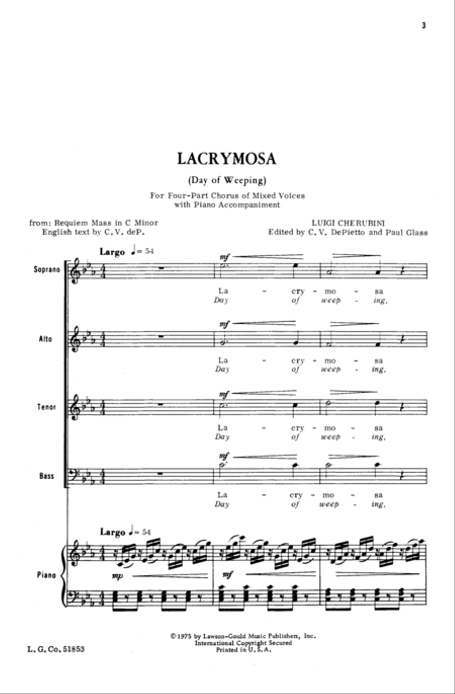 Lacrymosa 4-Part scores gallery preview page 9