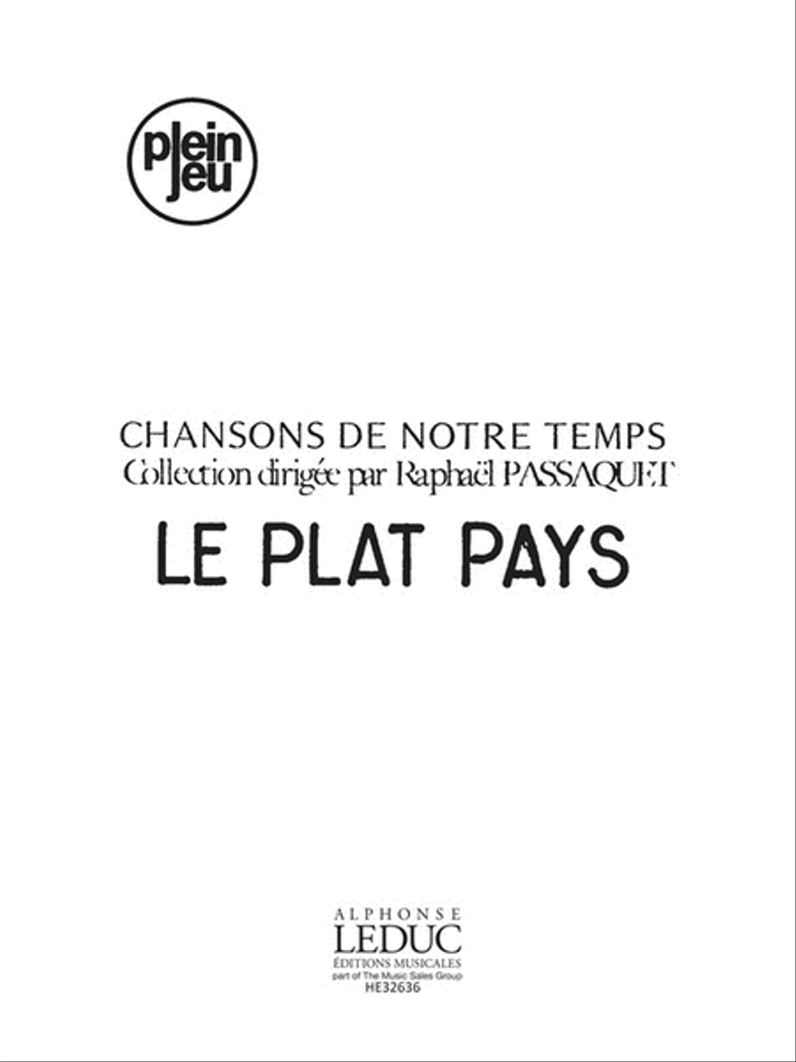 Brel Martin Prevel Chansons De Notre Temps Pj498 Le Plat Pays 4 Part 4-Part scores gallery preview page 1